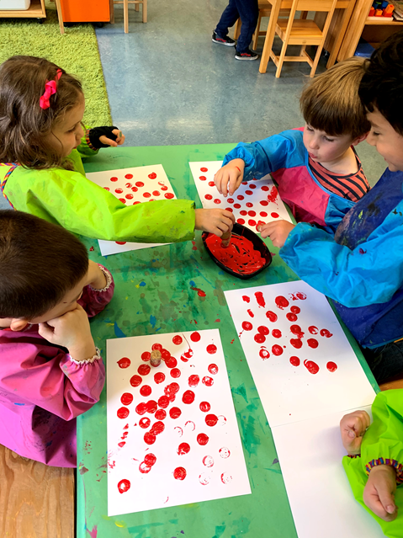 Preschool students at Cousteau School enjoy drawing 